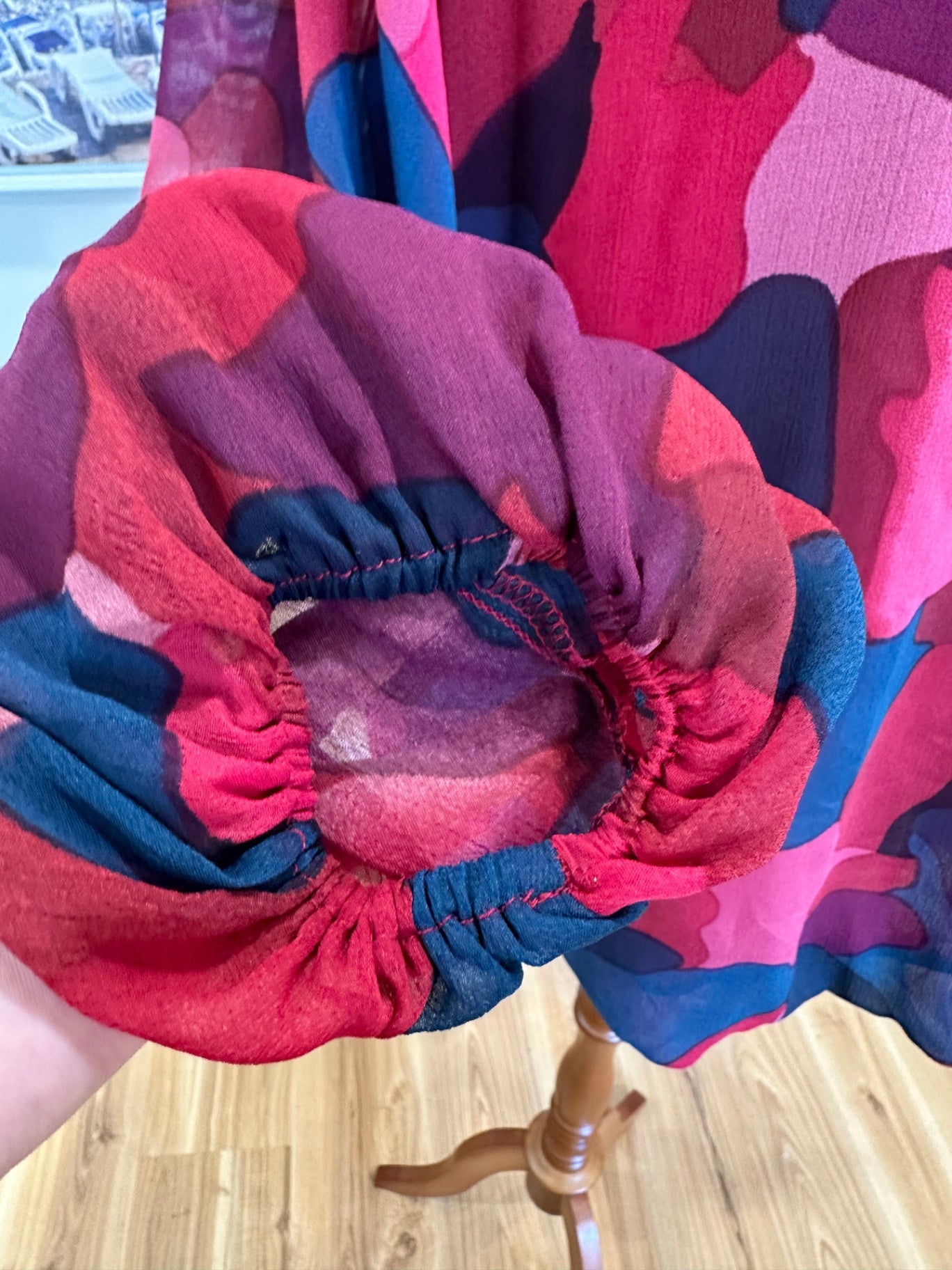 K&K Blouse Small (approx 14) - Reds, pinks, blues, and purples