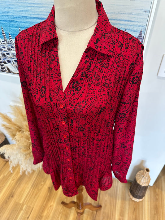 Mesmerise Blouse 12 Red and black