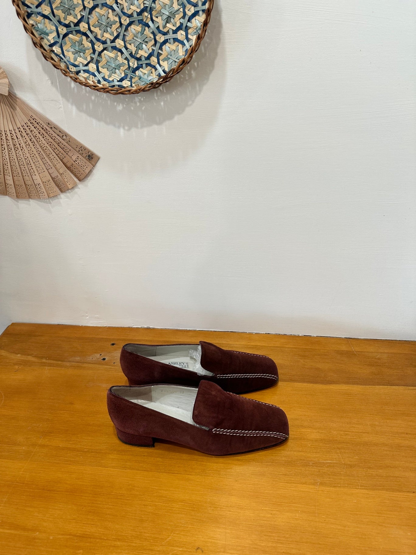 Laura Ashley - Suede Loafers - Size EU 38 - Burgundy [Some wear including water staining]