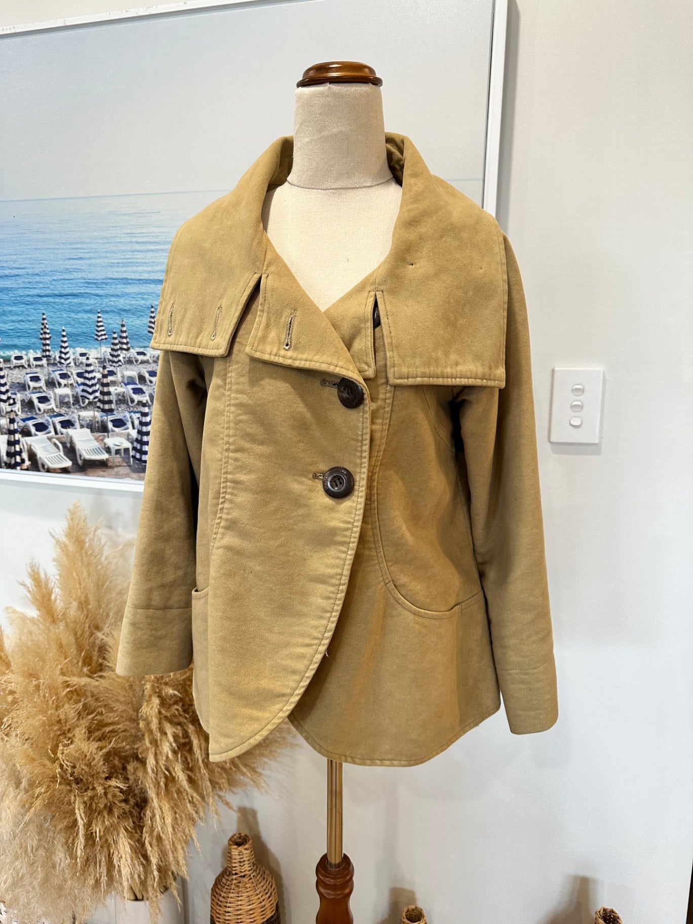 Laura Ashley - Crop Jacket - Size 8 - Beige