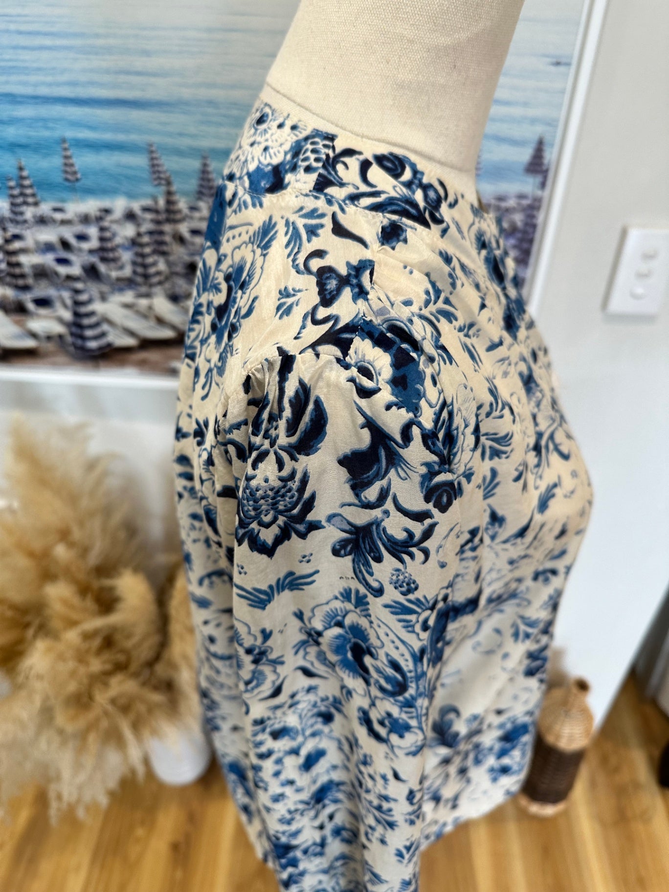 Art Style by Rebecca Herring Blouse - Size 10 - Blue + Cream