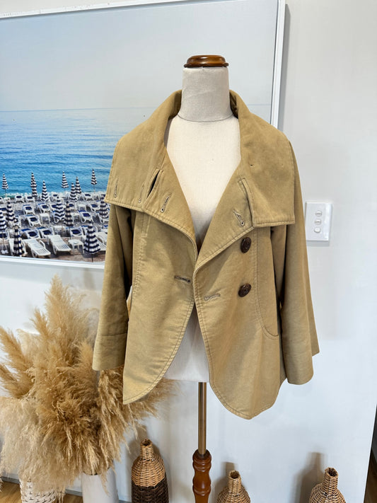 Laura Ashley - Crop Jacket - Size 8 - Beige