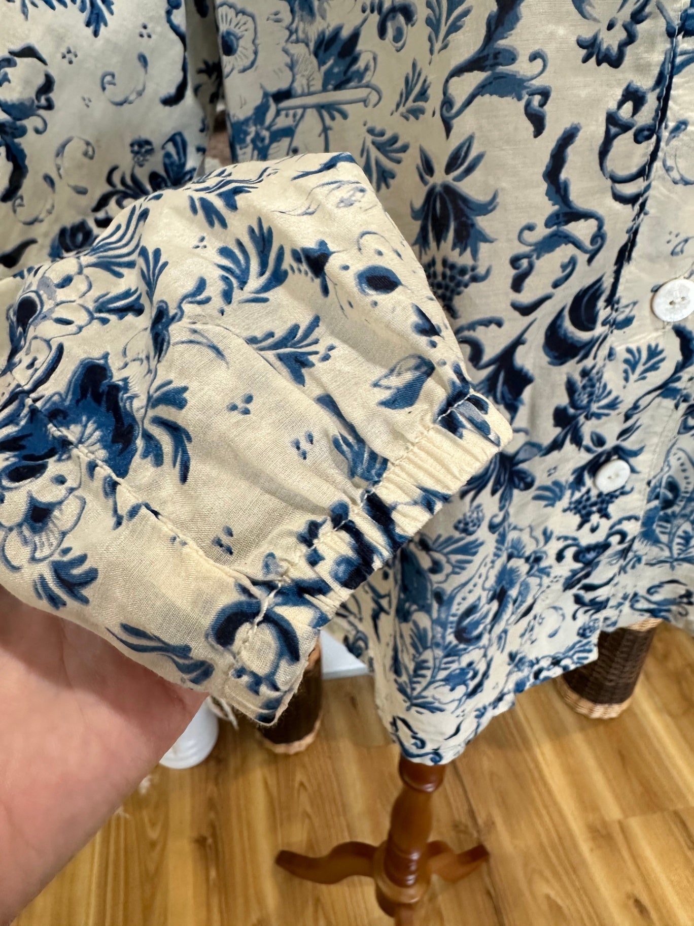 Art Style by Rebecca Herring Blouse - Size 10 - Blue + Cream