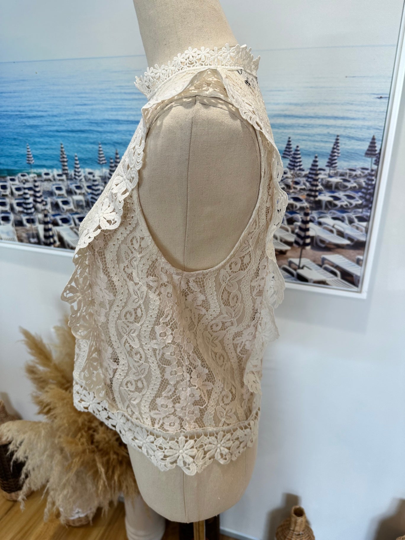 Dotti - Lace Top - Size 10 - White