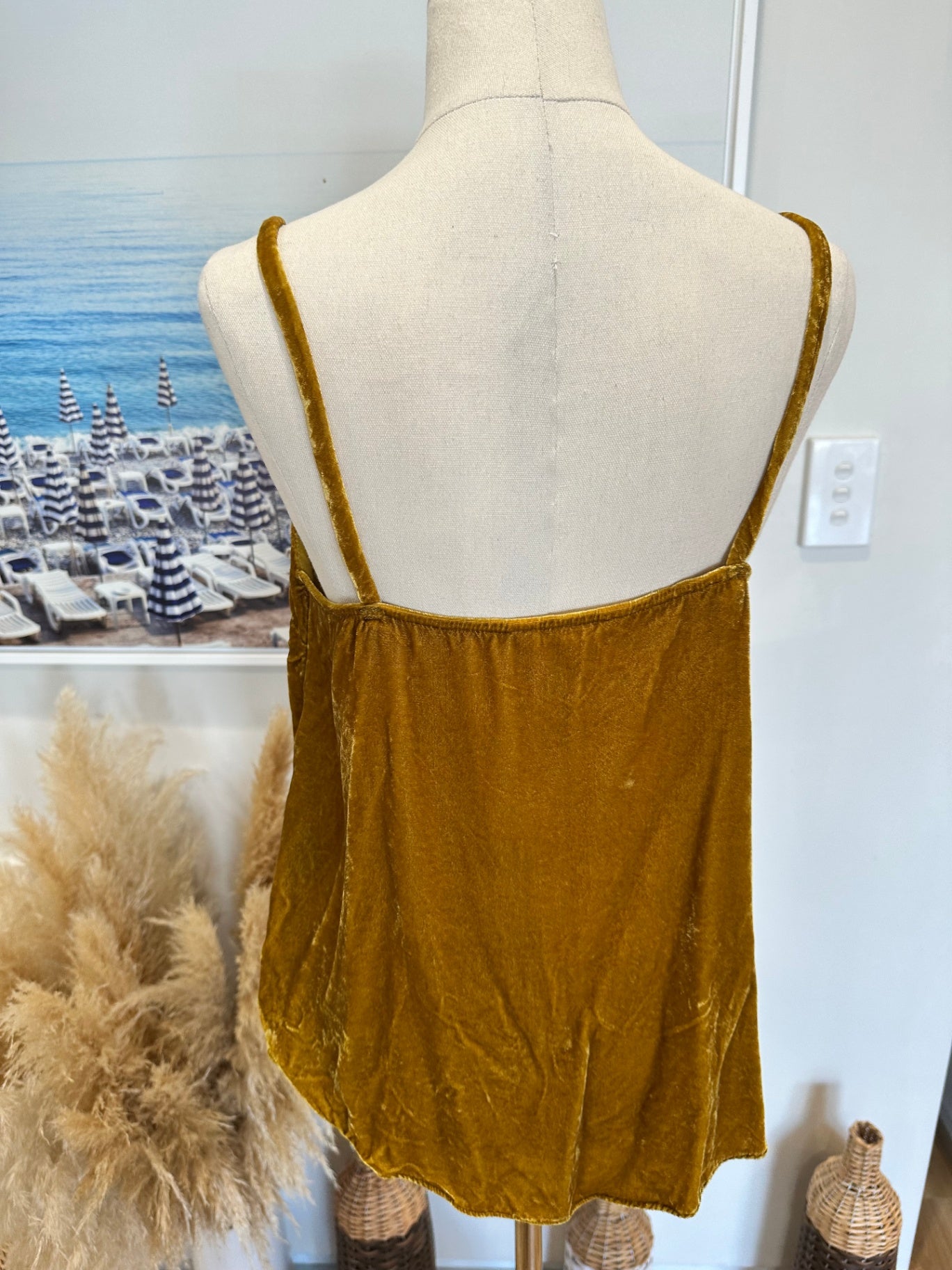 Mineral - Velvet Singlet - Size 8 - Mustard gold