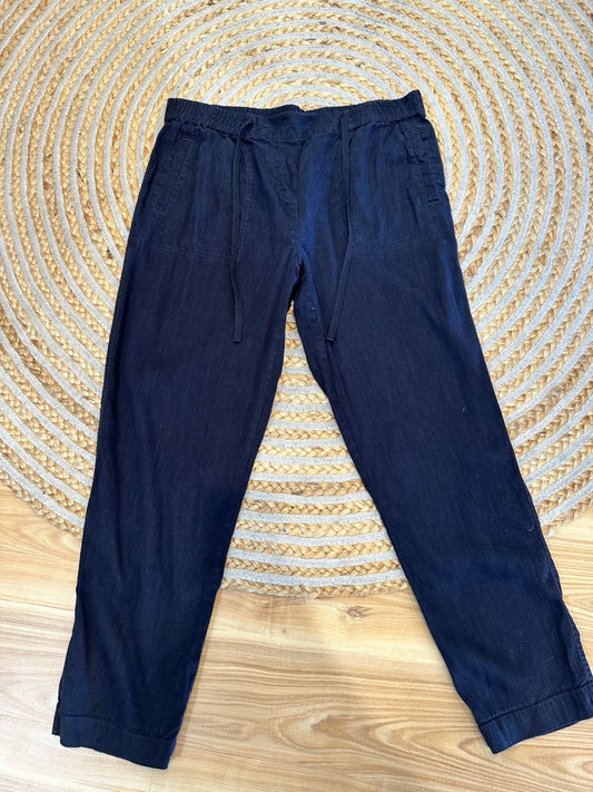 Sportscraft - Linen Blend Pants - Size 14 - Black