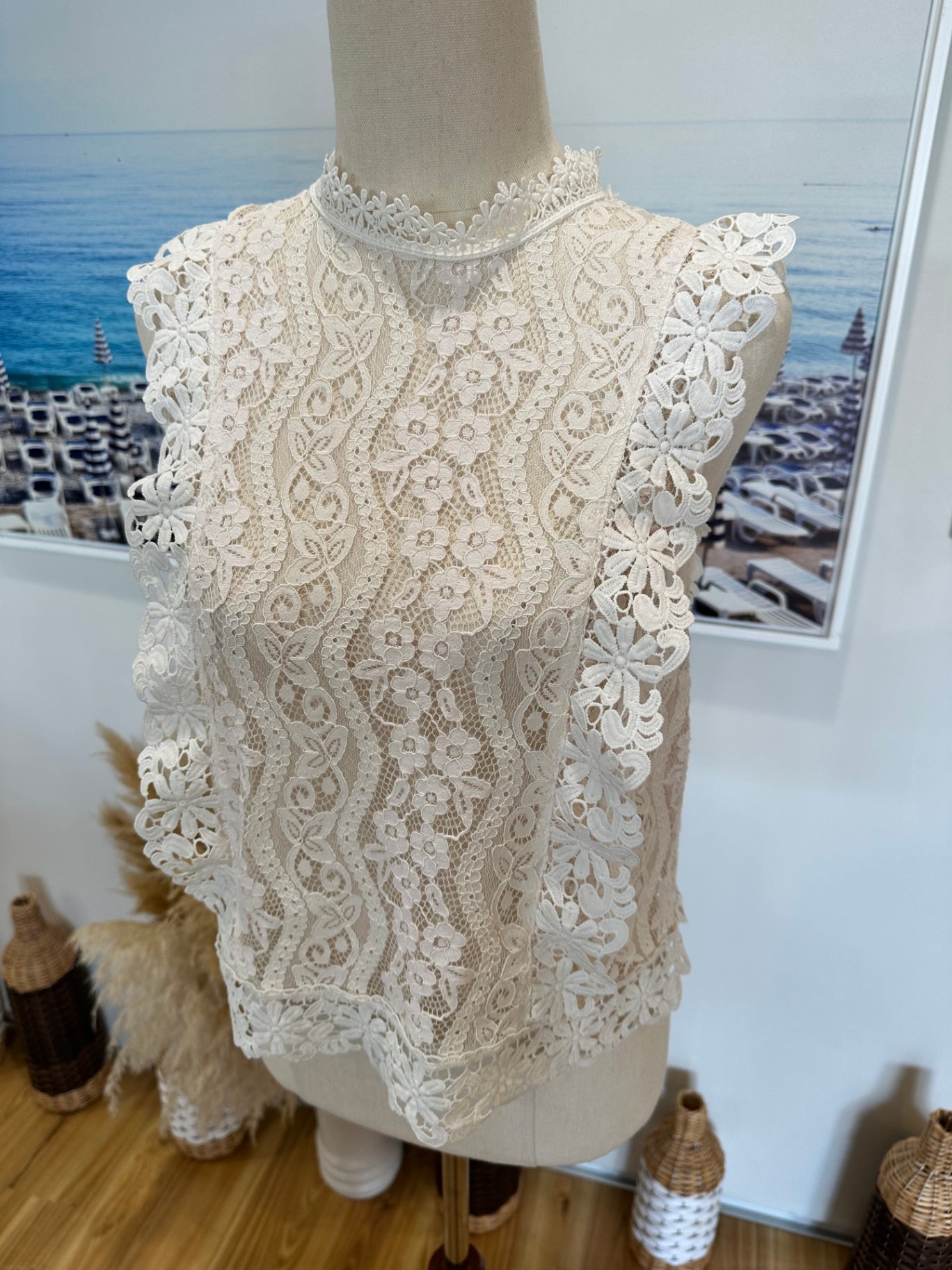 Dotti - Lace Top - Size 10 - White