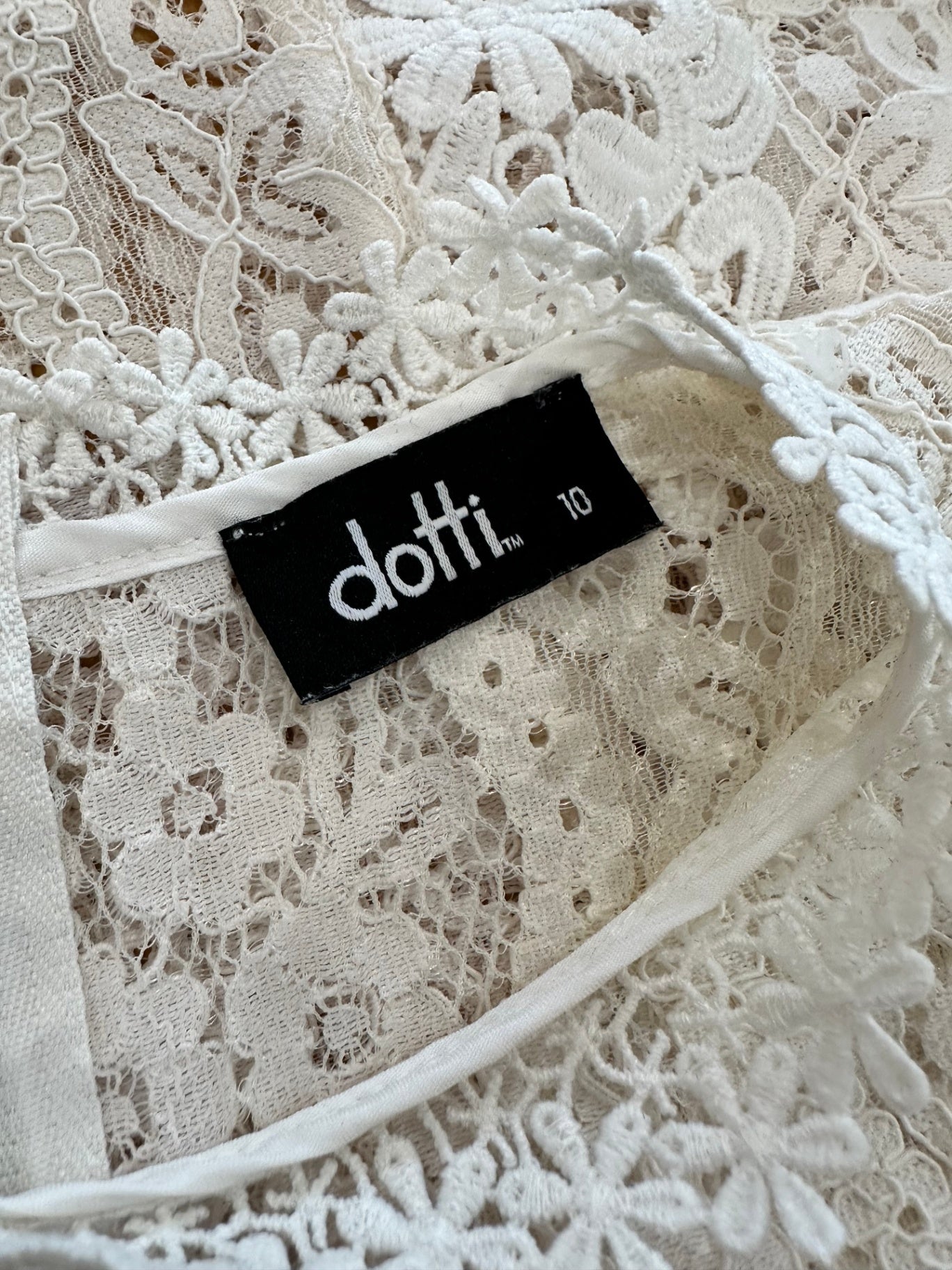 Dotti - Lace Top - Size 10 - White