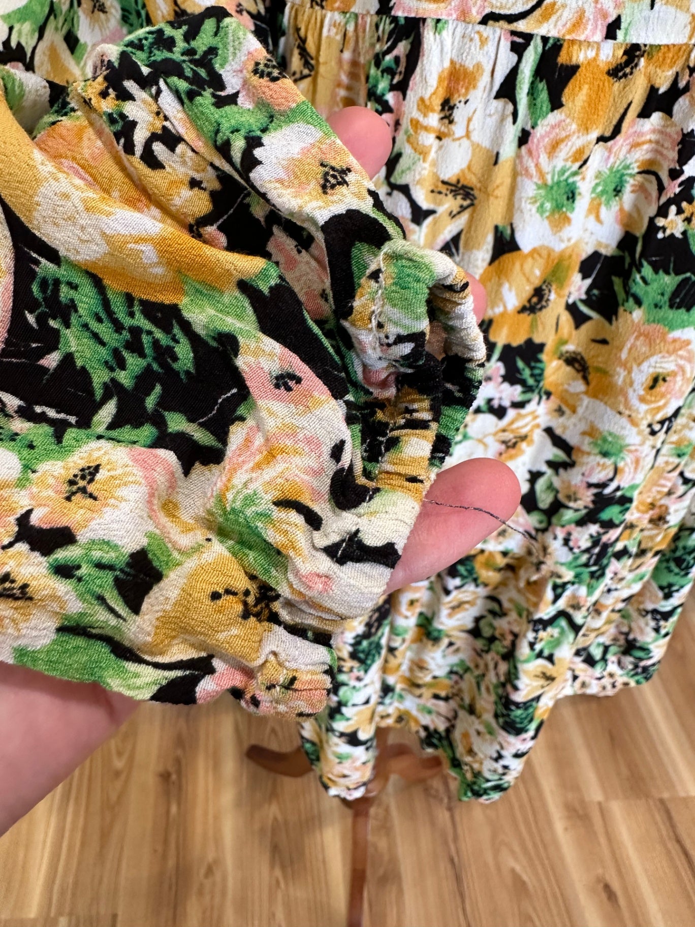 Nunui - Dress - Size 8 - Yellow, White, Green, Black