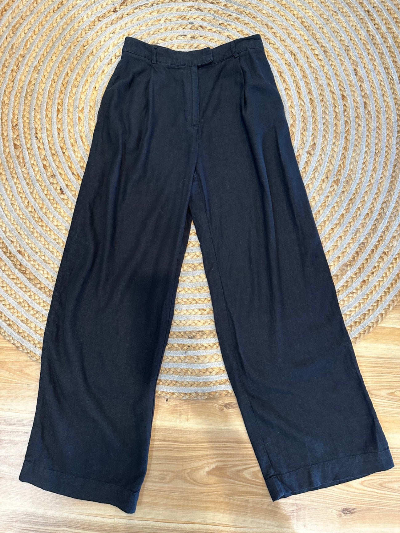 Glassons - Linen Blend Pants - Size 8 - Black