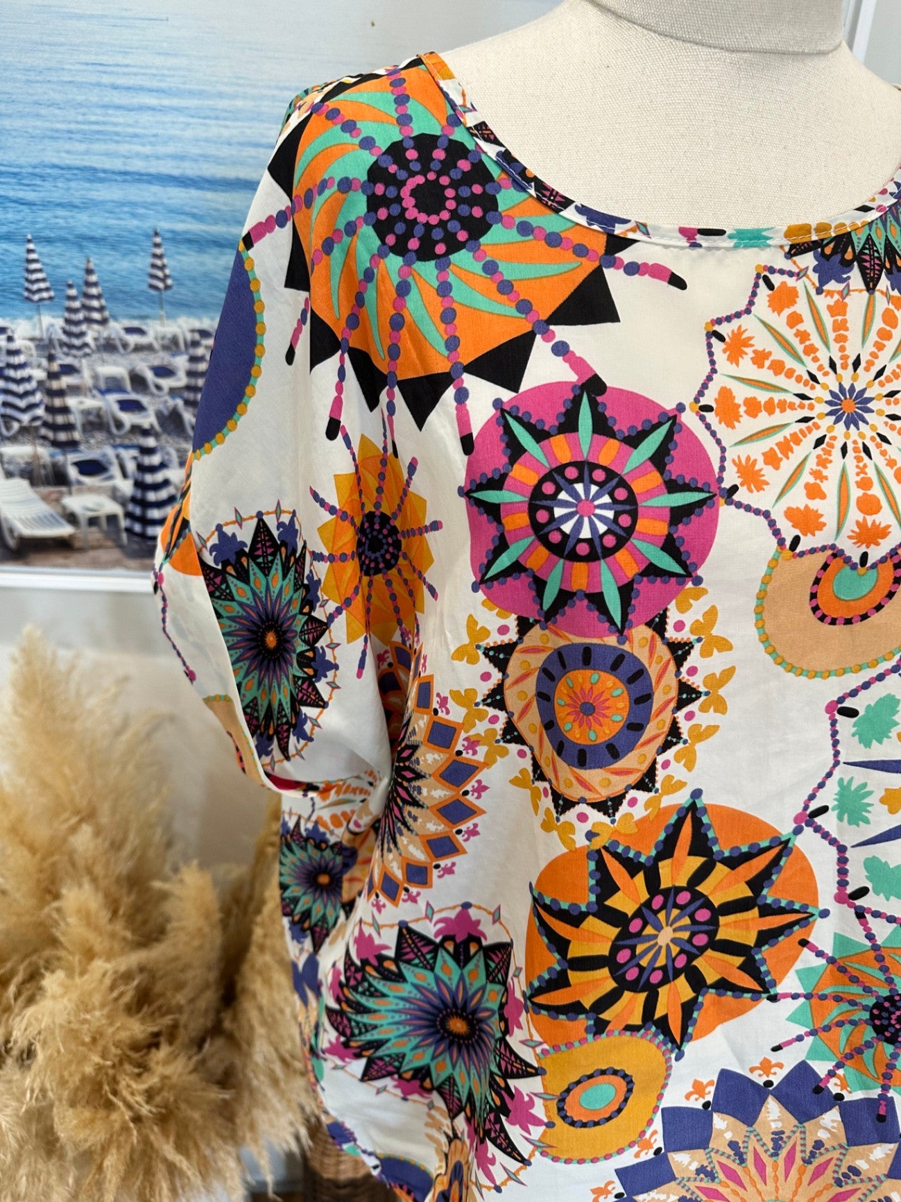 Mandala Blouse - Size Small - Multicolour