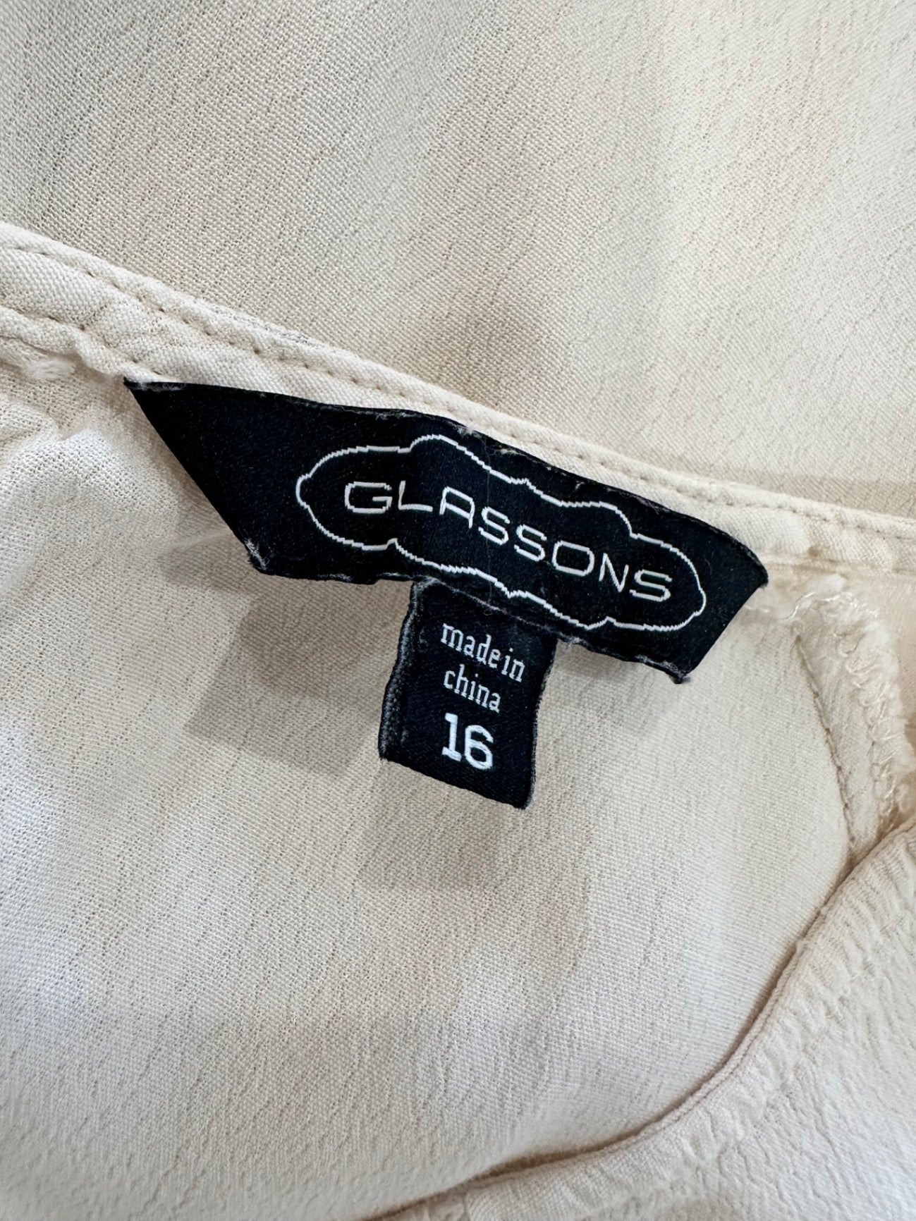 Glassons - Bohemian Dress - Size 16 - Cream