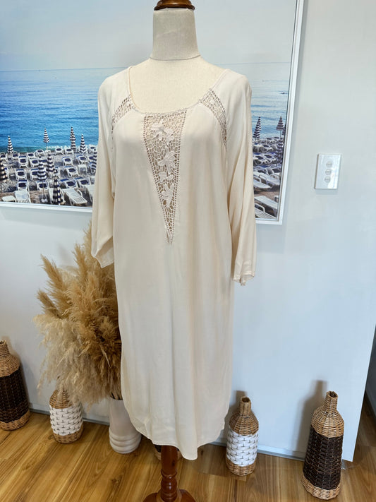 Glassons - Bohemian Dress - Size 16 - Cream