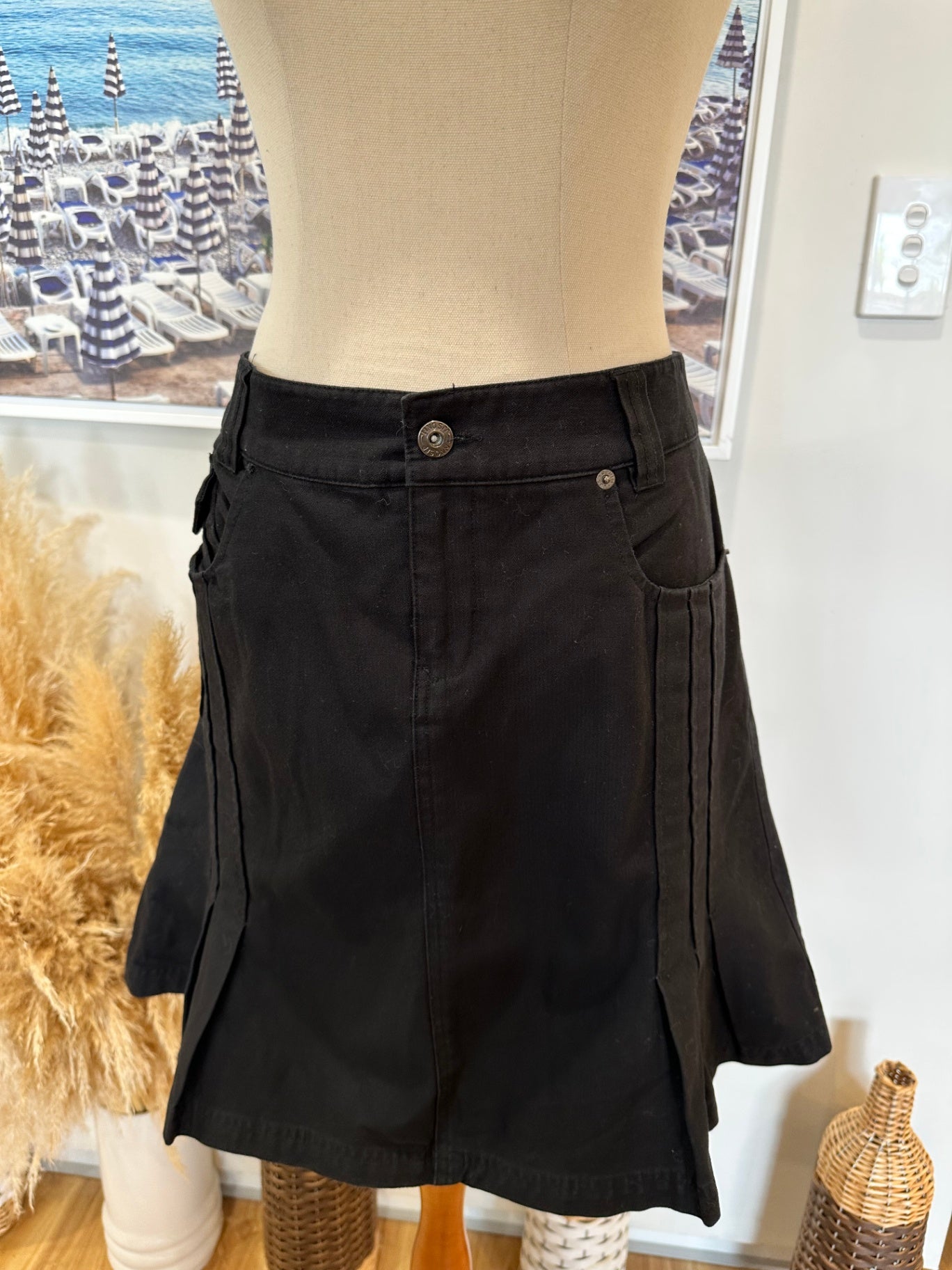 Jay Jays Pleated Mini Skirt - Size 10 - Black