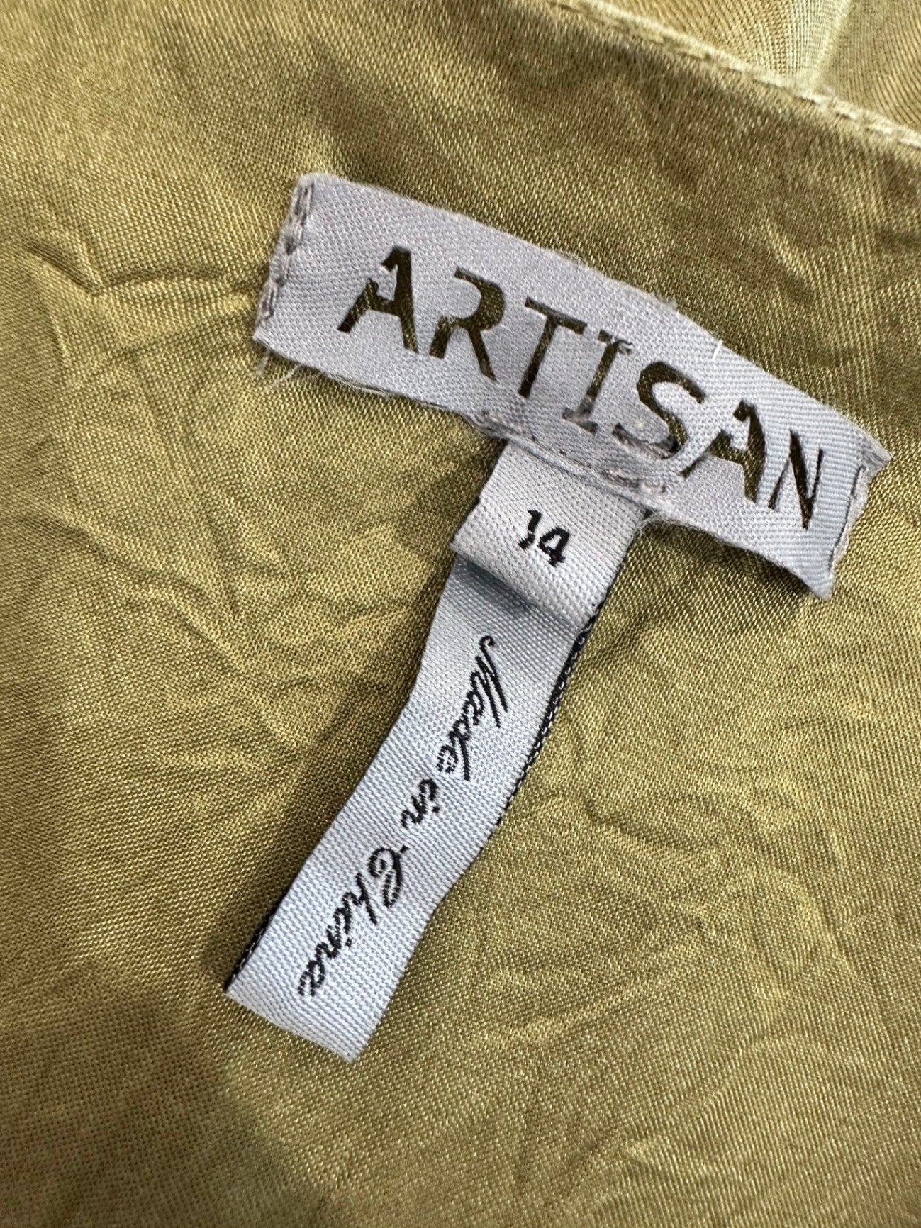 Artisan - Silk Blend Dress - Size 14 - Olive green