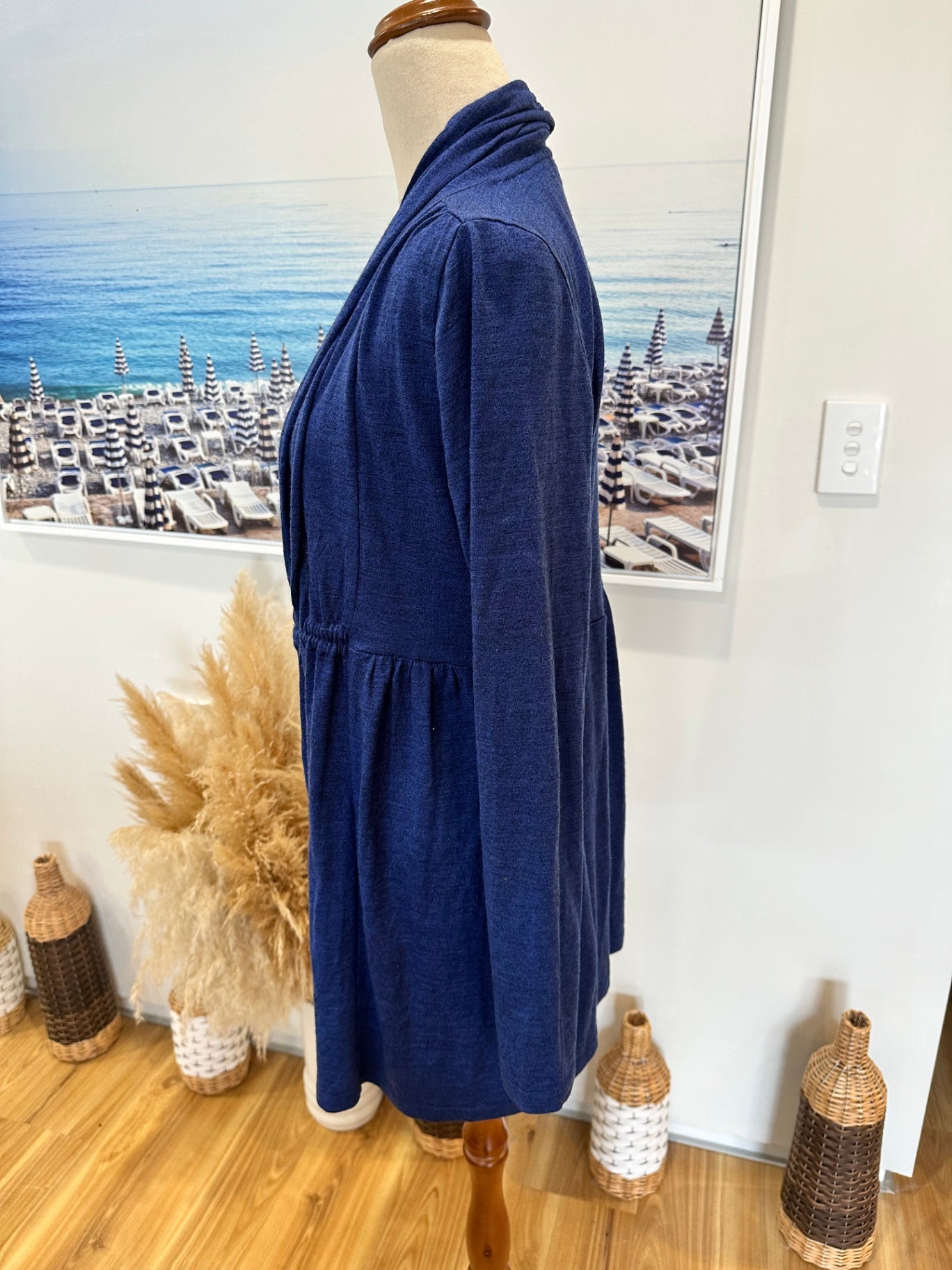 Max - Merino Cardigan - Medium - Blue