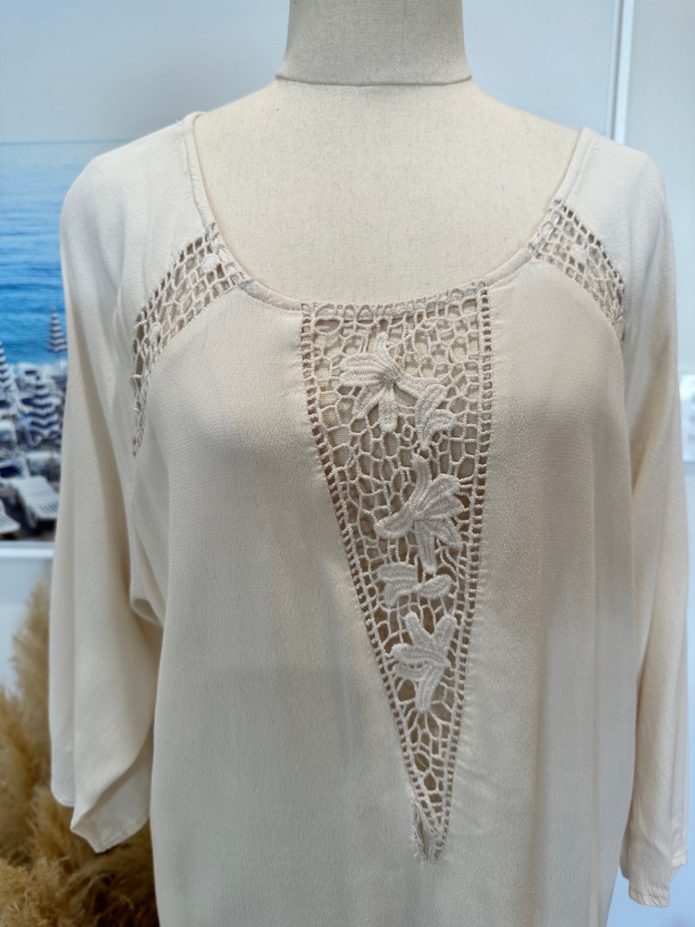 Glassons - Bohemian Dress - Size 16 - Cream