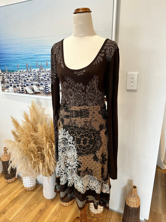 Desigual Dress - Size Small - Choc Brown