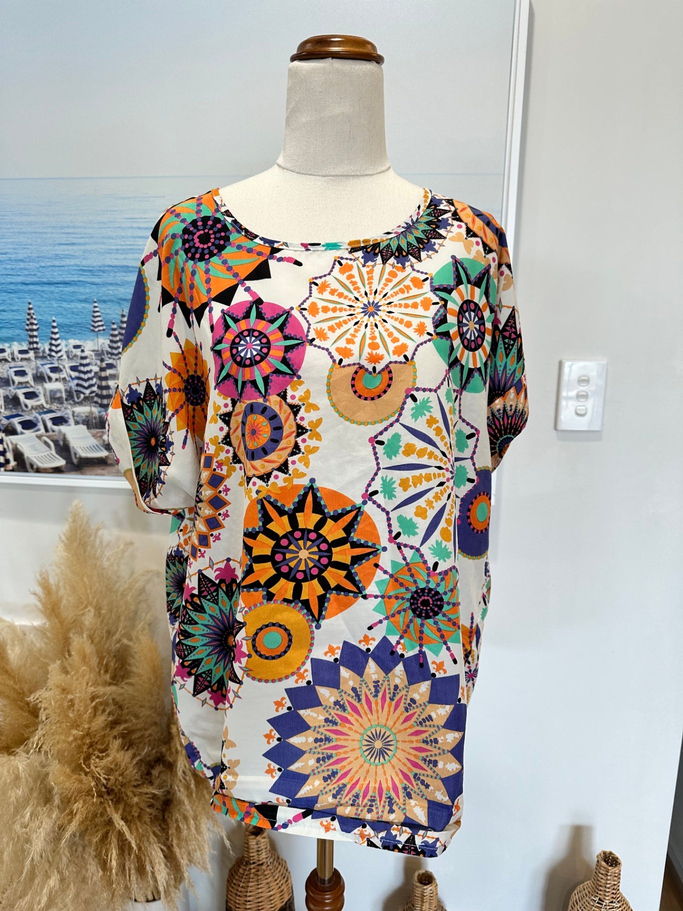 Mandala Blouse - Size Small - Multicolour