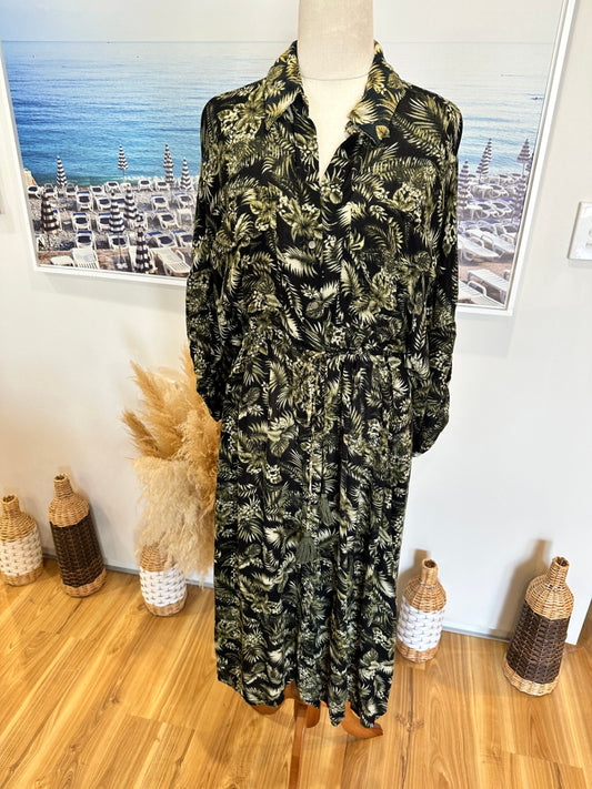 Zara Dress - Medium - Black + Tropical