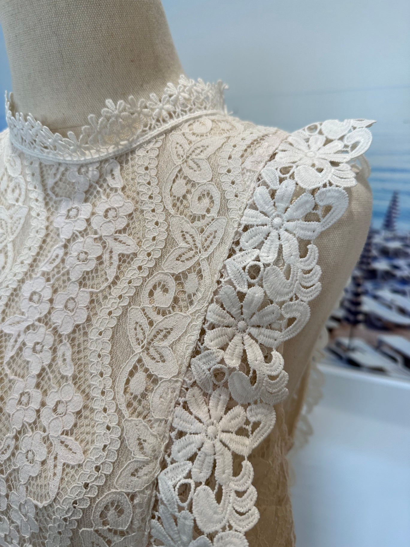 Dotti - Lace Top - Size 10 - White