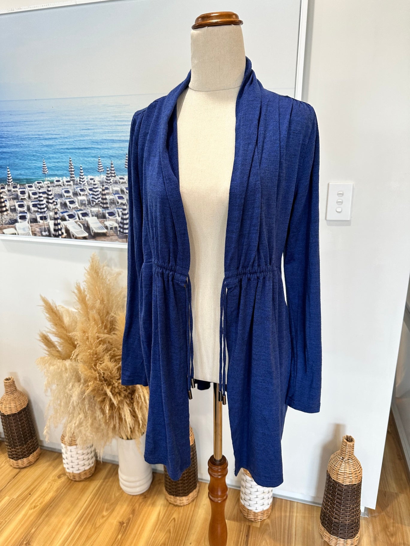 Max - Merino Cardigan - Medium - Blue