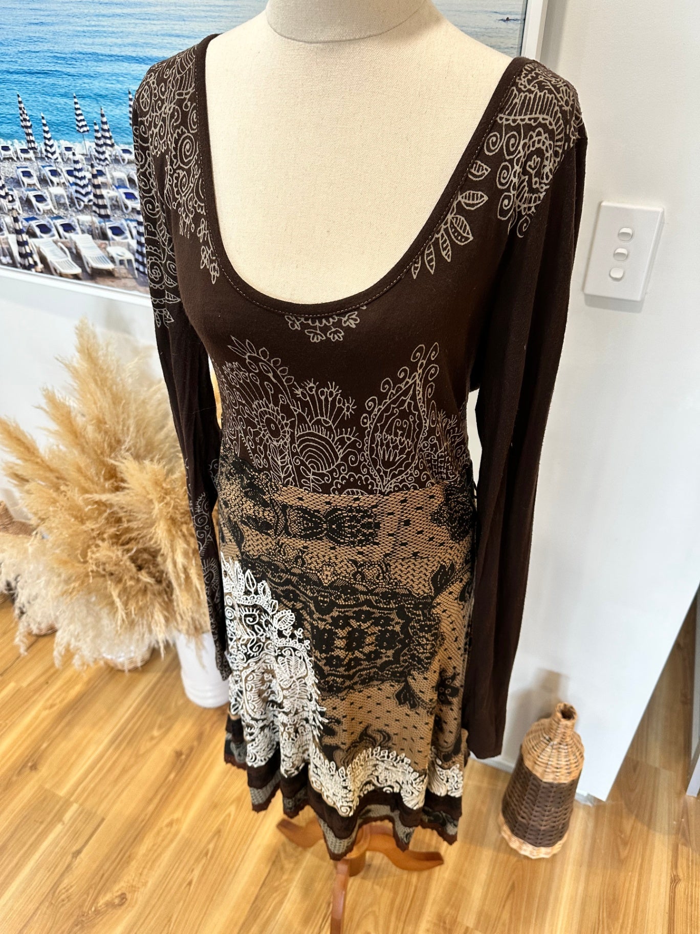 Desigual Dress - Size Small - Choc Brown