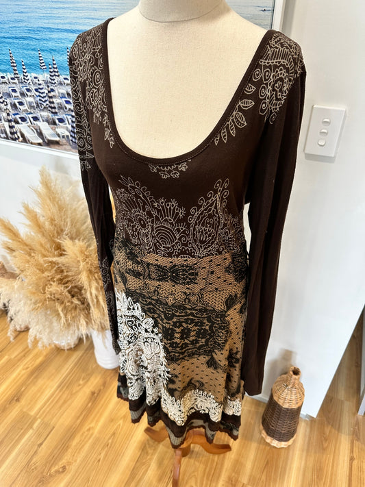 Desigual Dress - Size Small - Choc Brown