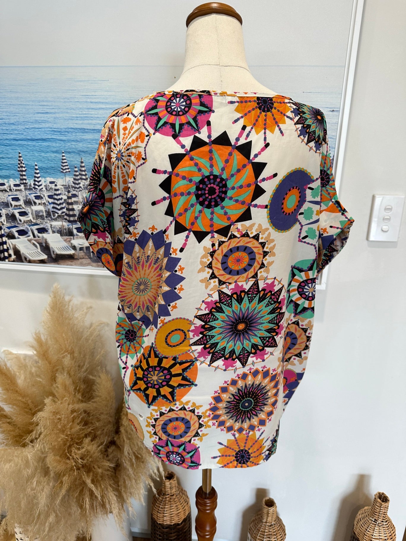 Mandala Blouse - Size Small - Multicolour