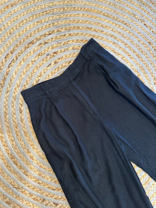 Glassons - Linen Blend Pants - Size 8 - Black