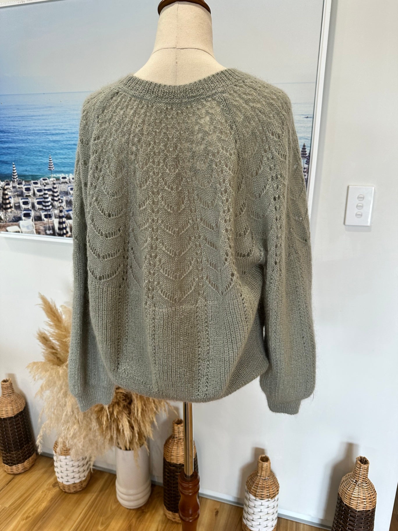 Max - Wool / Mohair Blend - Jumper - Large - Sea Foam