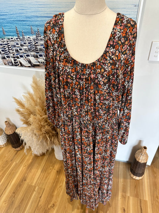 Sass - Maxi Dress - Size 20 - Autumnal Floral