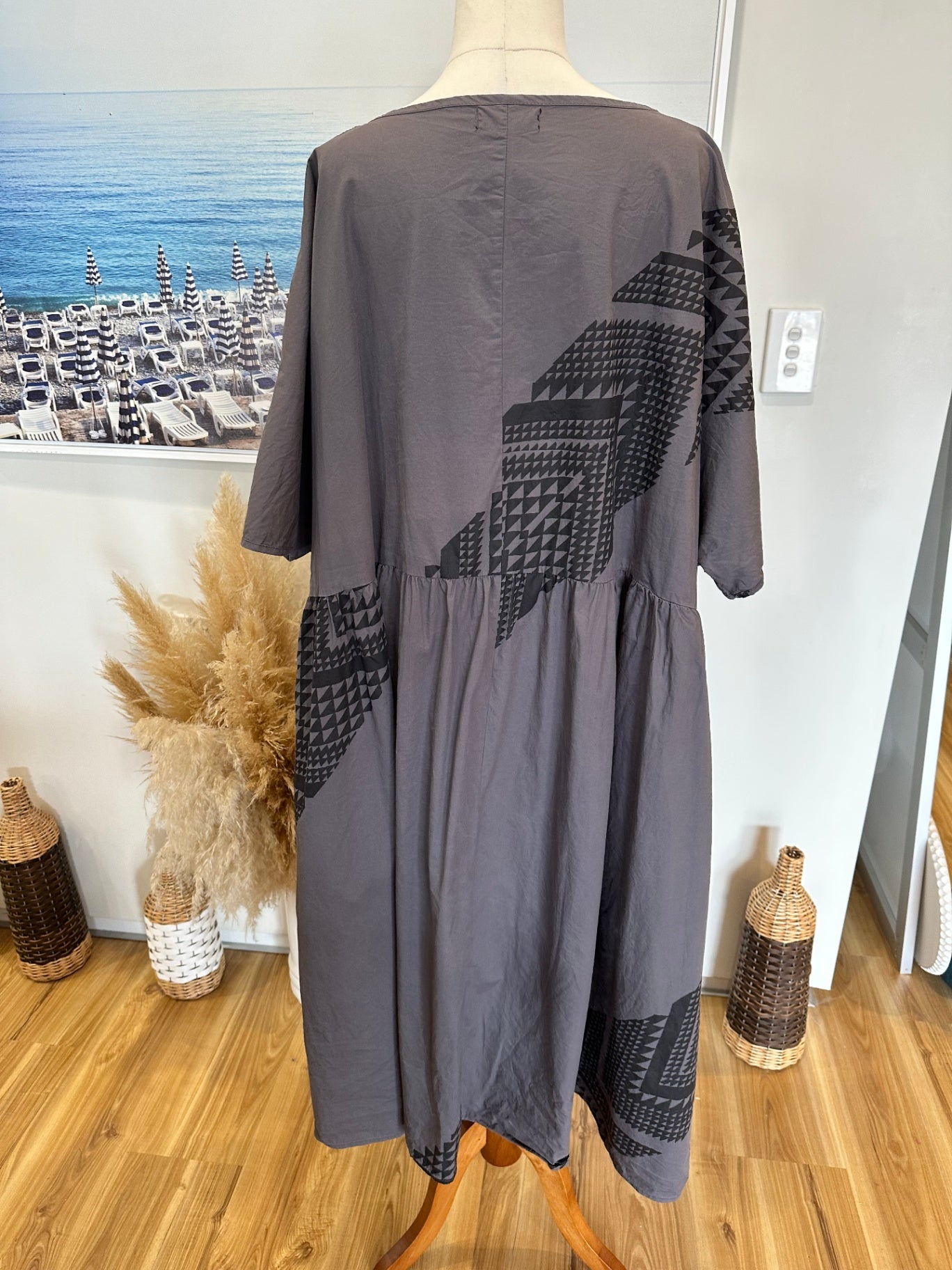 Adrienne Whitewood - Maxi Dress - Large / Extra Large - Grey + Black