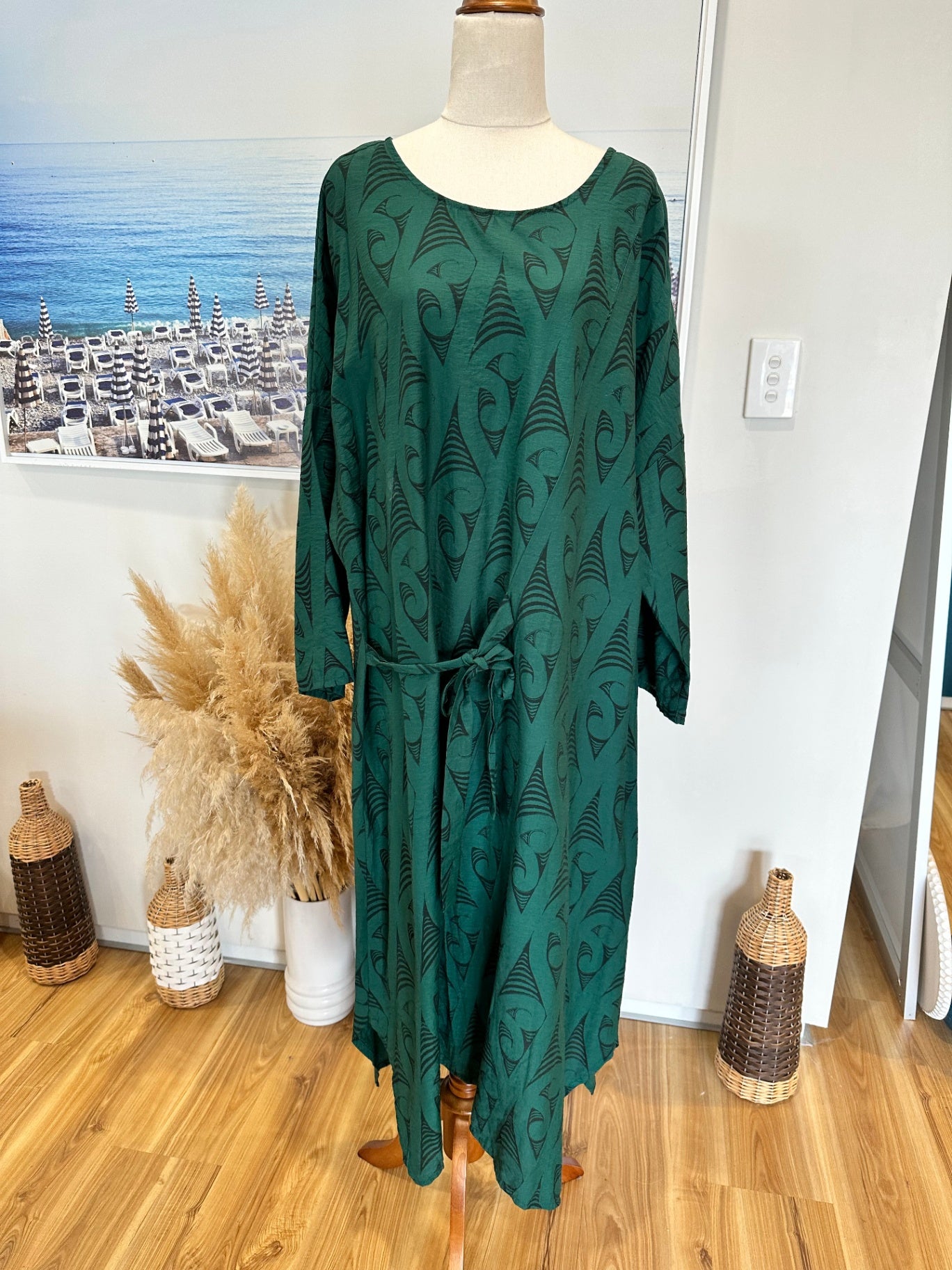 Adrienne Whitewood - Dress - Medium / Large - Green Black