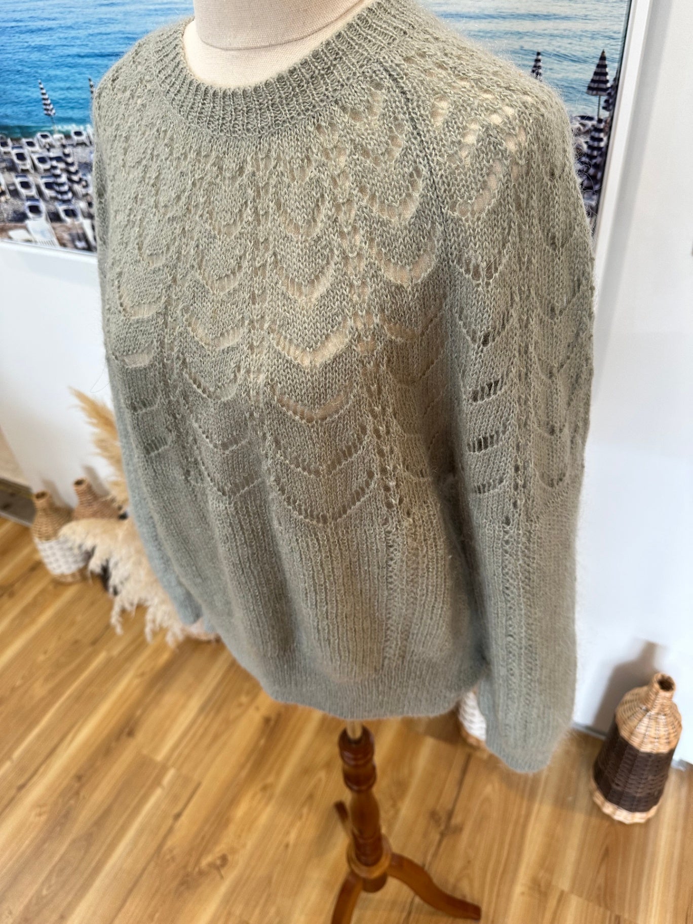 Max - Wool / Mohair Blend - Jumper - Large - Sea Foam