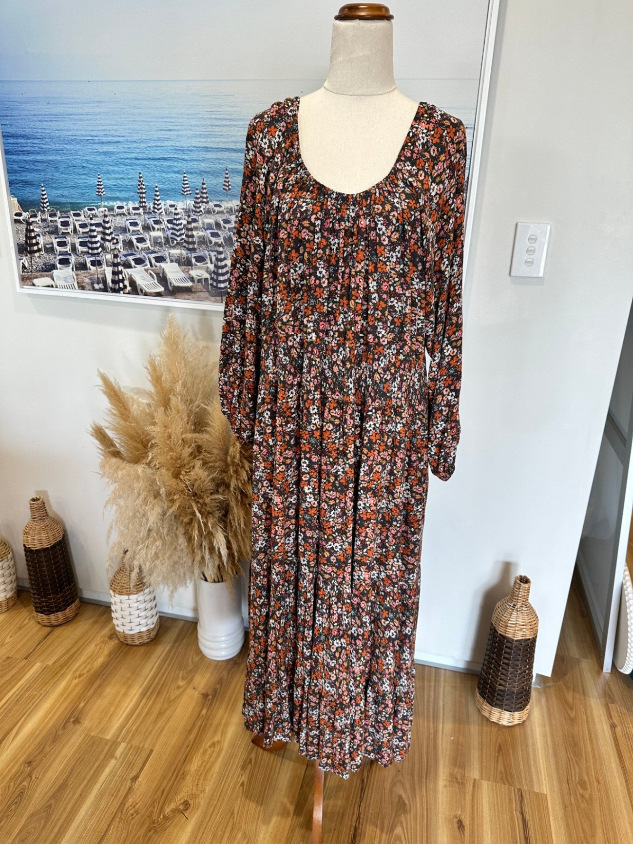 Sass - Maxi Dress - Size 20 - Autumnal Floral