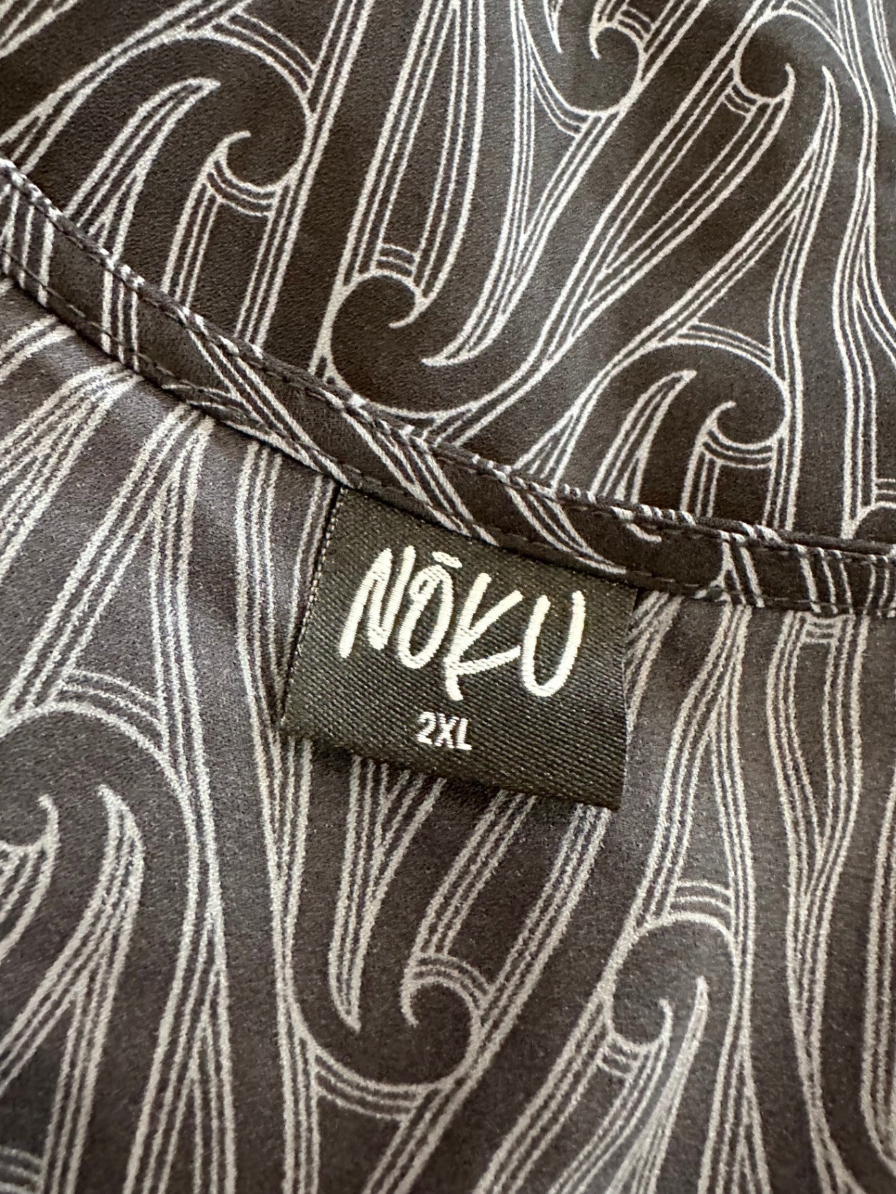 Noku - Wraparound Blouse - 2XL - Black and Grey