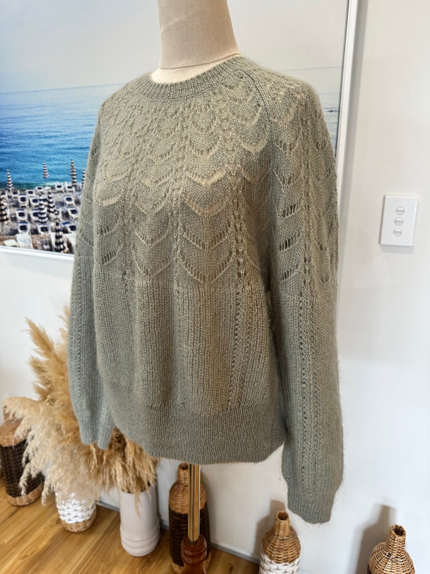 Max - Wool / Mohair Blend - Jumper - Large - Sea Foam