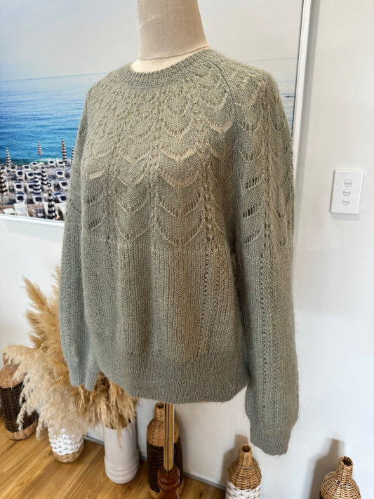 Max - Wool / Mohair Blend - Jumper - Large - Sea Foam