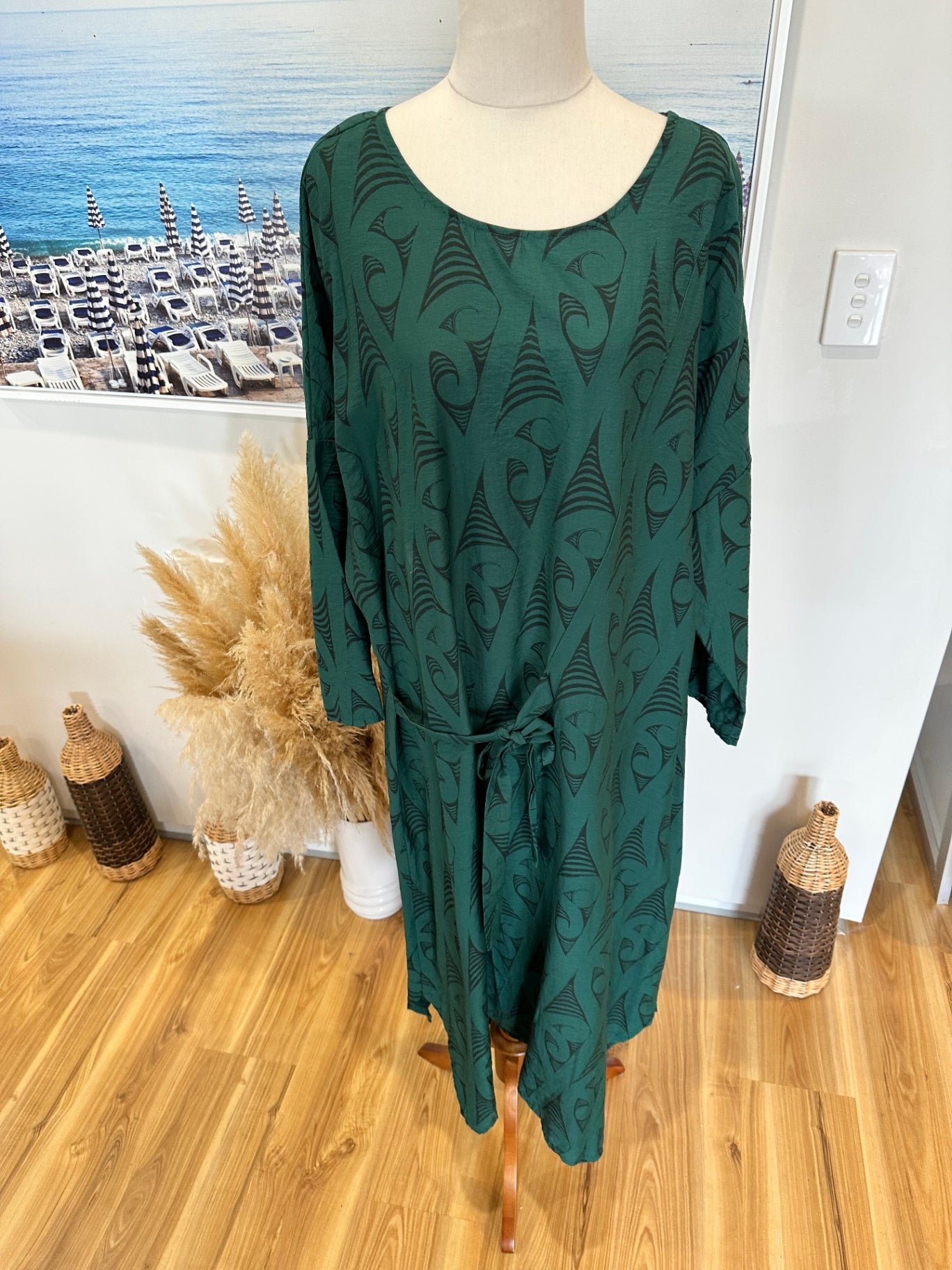 Adrienne Whitewood - Dress - Medium / Large - Green Black