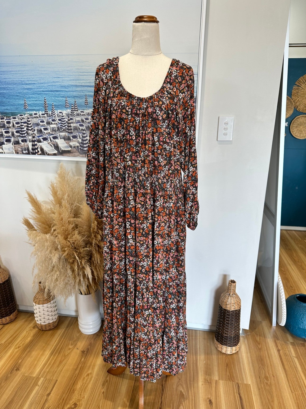 Sass - Maxi Dress - Size 20 - Autumnal Floral