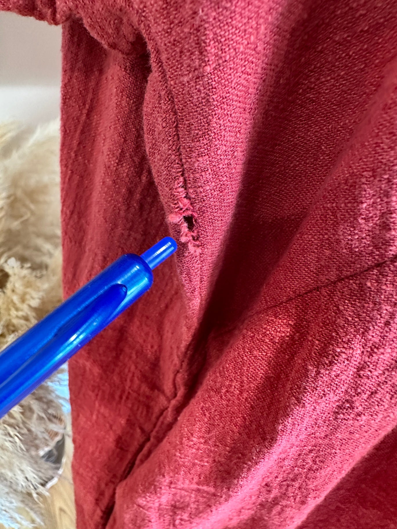 Coco + Belle - Linen Blend Dress - Extra Large - Red [Note repair required]