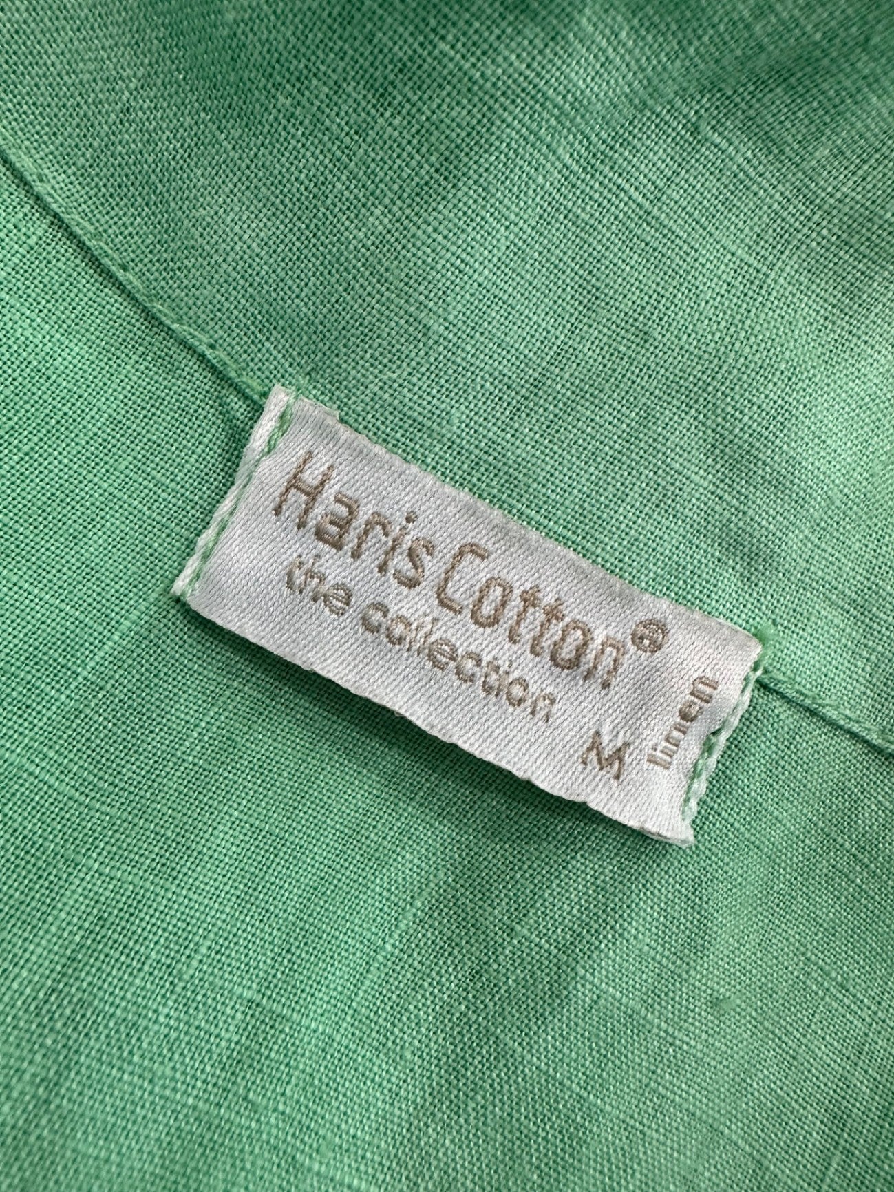 Haris Cotton - Size Medium - Linen Vest - Pale Green