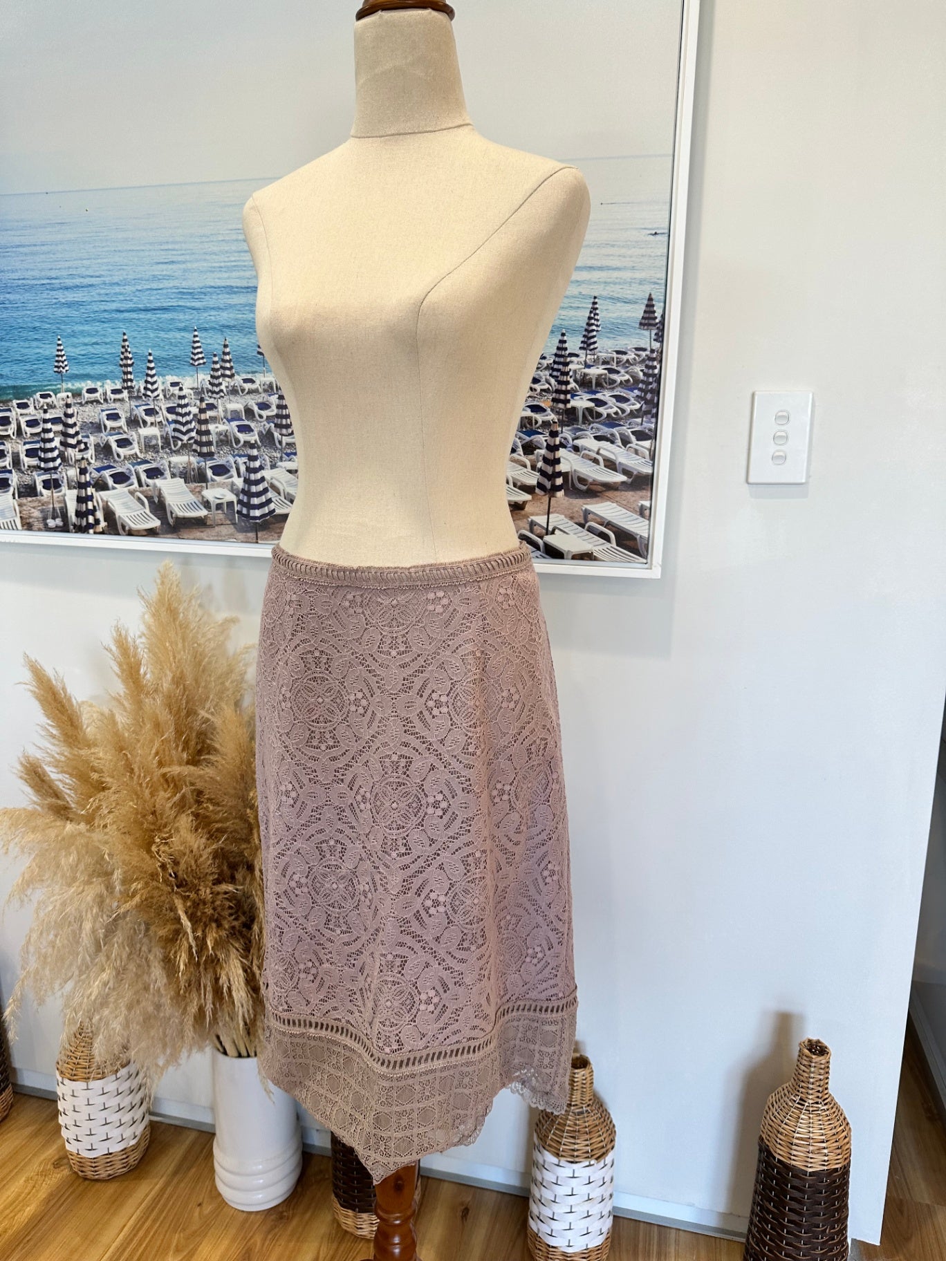 Noa Noa Skirt - Lace Skirt - Size 14 - Lavender