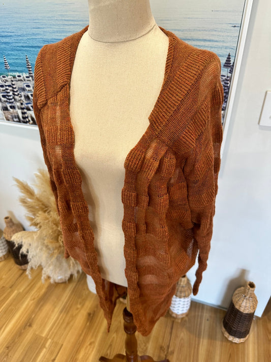 Angel Biba - Cardigan - One Size - Rust Orange
