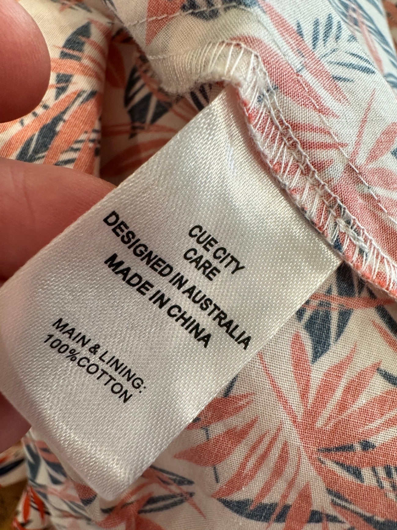 Cue City Dress - Size 10 - Cream / Red / Blue [Light Staining]