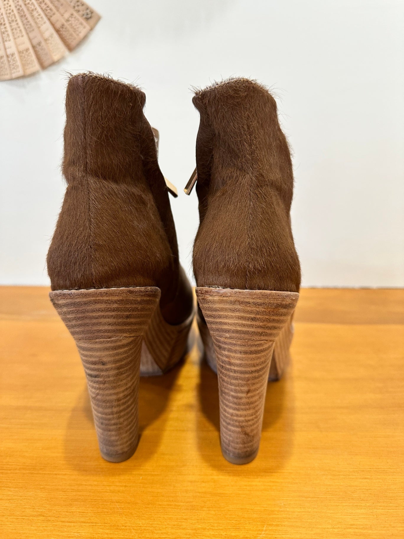 Beau Coops Platform Leather Boots - Size EU 39 - Brown