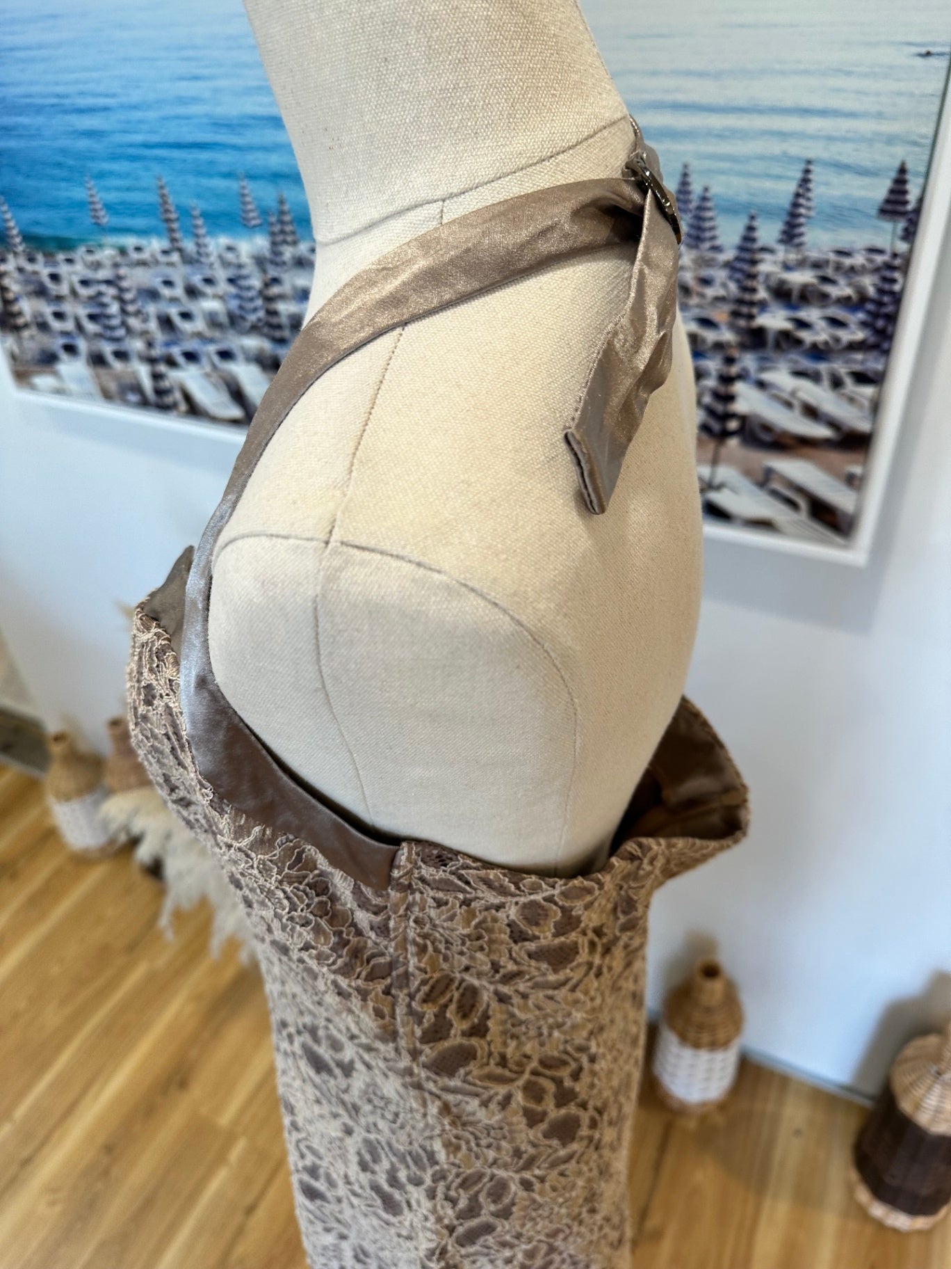 Vintage Stax - Halterneck Dress - Size 14 - Gold