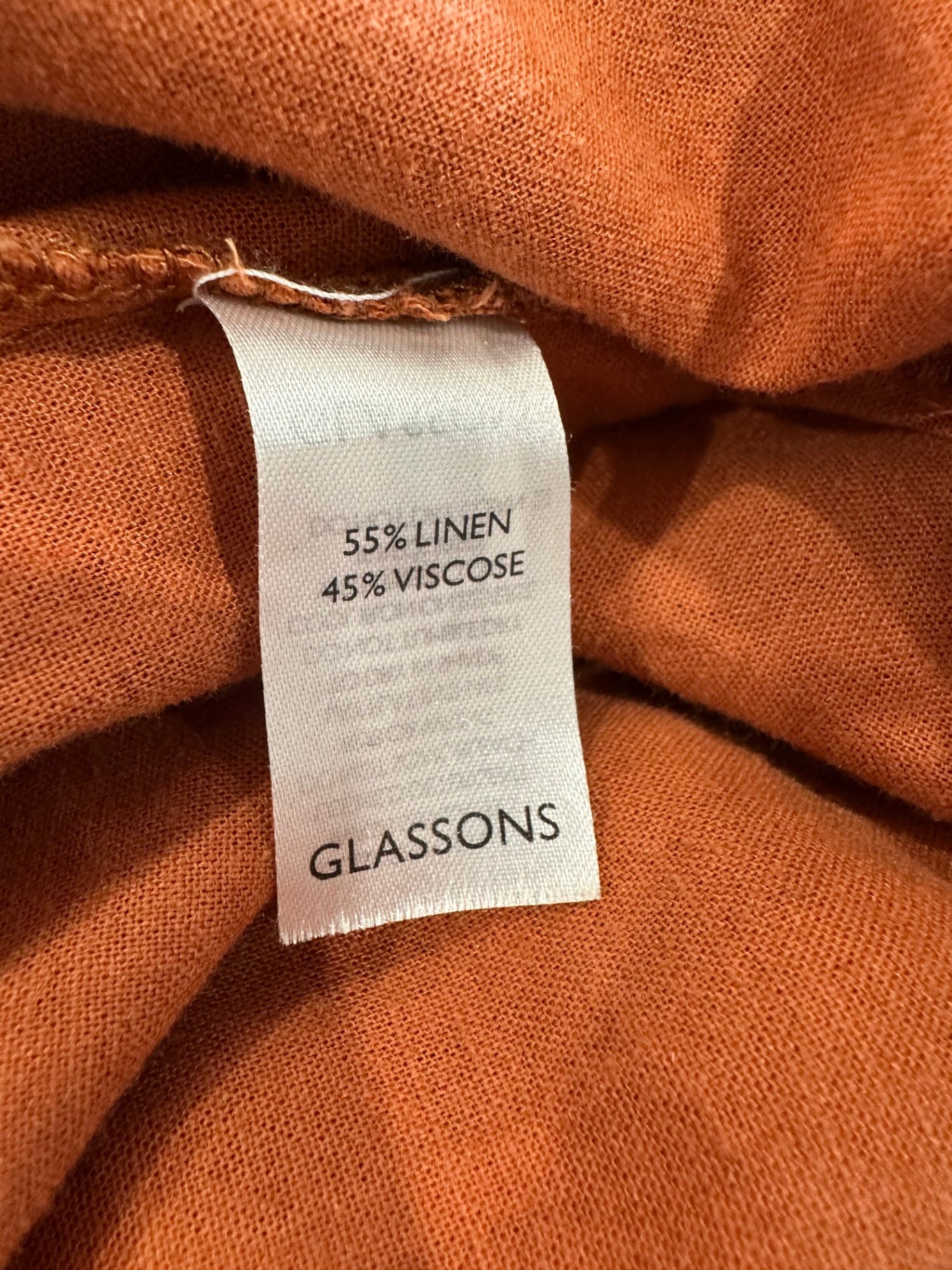 Glassons - Linen Blend Dress - Size 8 - Rusty orange [Some marks]