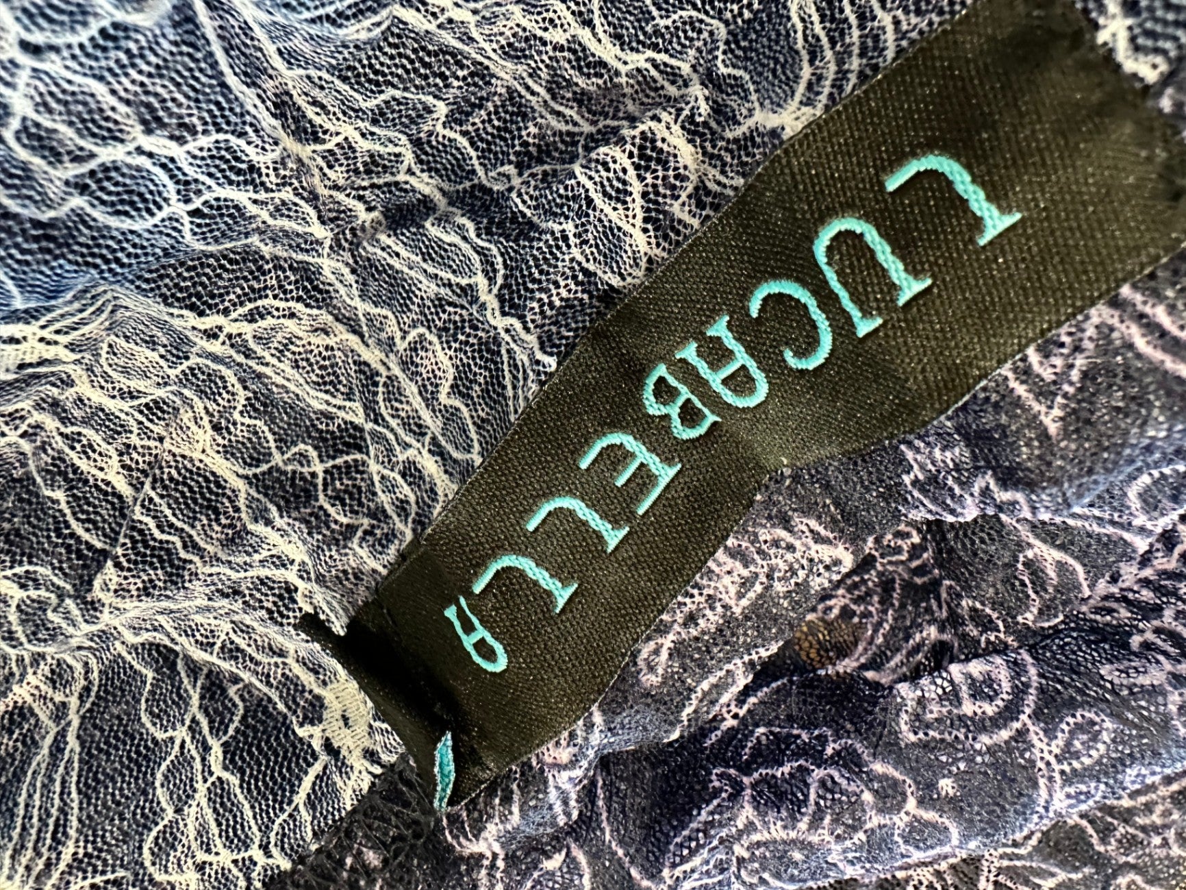 Lucabella - Lace Cardigan - Small - Navy + Purple